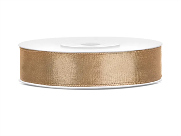 Satin Ribbon, light gold, 12mm/25m 